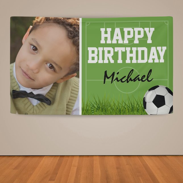 Sports Soccer Football Birthday Party Banner (Creator Uploaded)