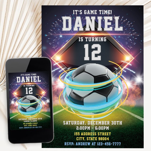 Sports Soccer Party Birthday Invitation (Creator Uploaded)