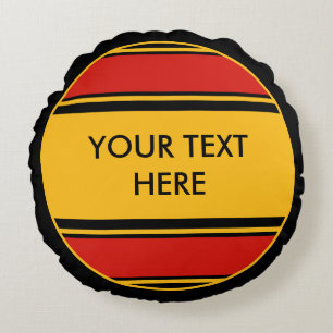 Sports Sripes Button Germany + your Text Round Cushion