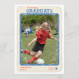 Sports Star Graduation Invitation