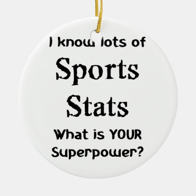 sports stats ceramic ornament (Front)