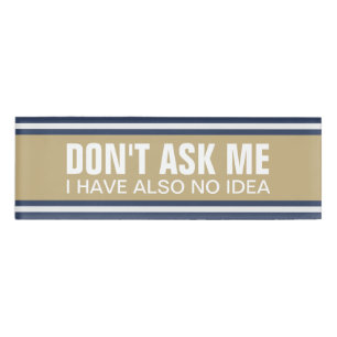 SPORTS STRIPES - blue beige grey + your ideas Name Tag