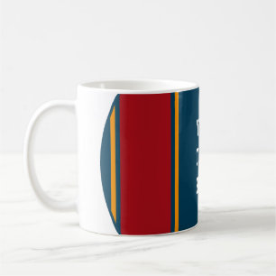 SPORTS STRIPES - Blue Red Orange + your text Coffee Mug