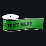 SPORTS STRIPES - Green Black White   your text Satin Ribbon<br><div class="desc">Sports Stripes Pattern coloured by EDDA Fröhlich / EDDArt | Basic: uni or coloured Stripes for Sports Lovers | You miss other colours or products with this design? Feel free to contact me: contact@eddart.de or have a look here: www.zazzle.com/eddartshop*</div>