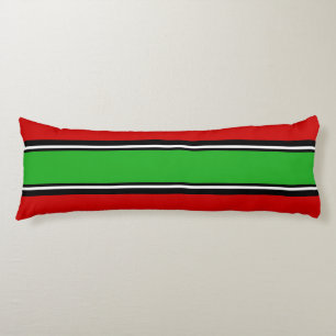 Sports Stripes green black + your backgr. colour Body Cushion