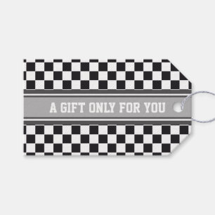 SPORTS STRIPES - Grey White + your text Gift Tags