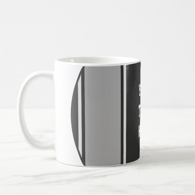 SPORTS STRIPES - Grey + your text Coffee Mug (Left)