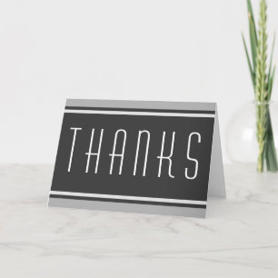 SPORTS STRIPES - Grey + your text Thank You Card