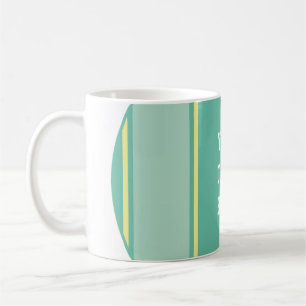 SPORTS STRIPES - Pastel Green Yellow + your text Coffee Mug