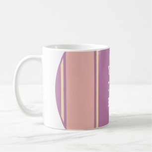 SPORTS STRIPES - Pastel Violet Yellow + your text Coffee Mug