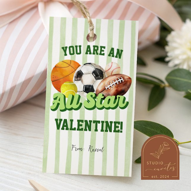 Sports Stripes Valentine Tag (Creator Uploaded)