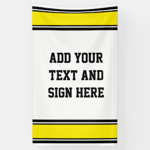 SPORTS STRIPES - Yellow Black White + your ideas Banner
