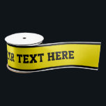 SPORTS STRIPES - Yellow Black White   your text Satin Ribbon<br><div class="desc">Sports Stripes Pattern coloured by EDDA Fröhlich / EDDArt | Basic: uni or coloured Stripes for Sports Lovers | You miss other colours or products with this design? Feel free to contact me: contact@eddart.de or have a look here: www.zazzle.com/eddartshop*</div>