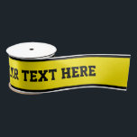 SPORTS STRIPES - Yellow Black White   your text Satin Ribbon<br><div class="desc">Sports Stripes Pattern coloured by EDDA Fröhlich / EDDArt | Basic: uni or coloured Stripes for Sports Lovers | You miss other colours or products with this design? Feel free to contact me: contact@eddart.de or have a look here: www.zazzle.com/eddartshop*</div>