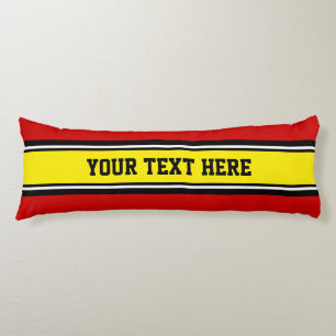 Sports Stripes yellow black + your backgr. colour Body Cushion