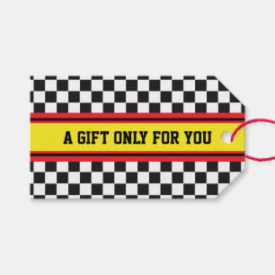 SPORTS STRIPES - Yellow Red Black + your text Gift Tags