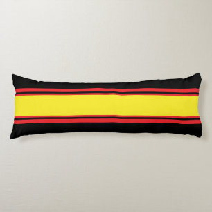Sports Stripes yellow red + your backgr. colour Body Cushion
