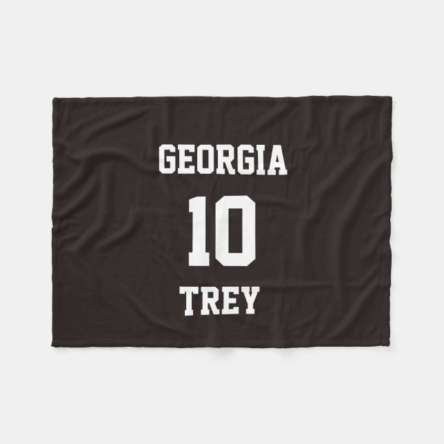 Sports Team Fan Personalised Liquorice Fleece Blanket (Front (Horizontal))