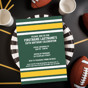 Sports Team Football Jersey Custom Name Invitation