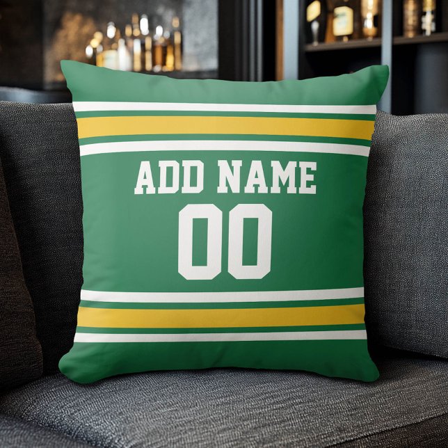 Sports Team Football Jersey Custom Name Number Cushion (Custom Sports Pillow for a Man Cave)