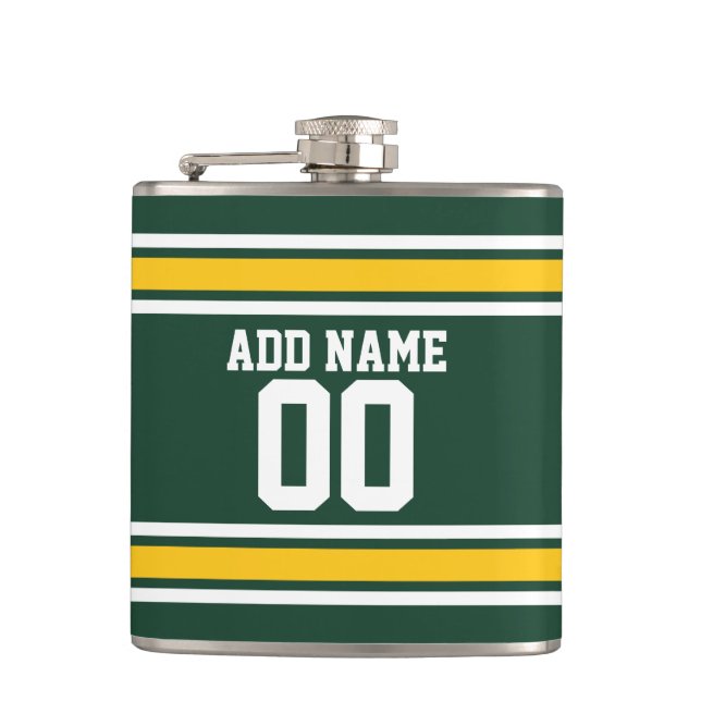 Sports Team Football Jersey Custom Name Number Hip Flask (Front)