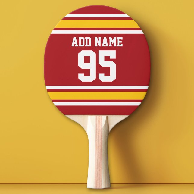 Sports Team Football Jersey Custom Name Number Ping Pong Paddle (Custom Ping Pong Paddle - Team or College colors Sports Jersey)