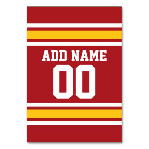 Sports Team Football Jersey Custom Name Number Table Number