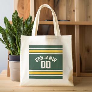 Sports Team Football Jersey Custom Name Number Tote Bag