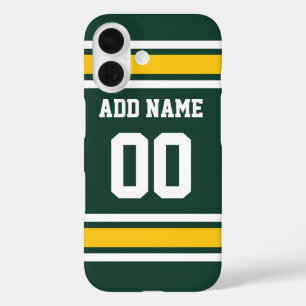 Sports Team Football Jersey Green Name Number iPhone 16 Case