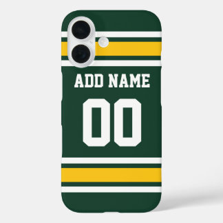 Sports Team Football Jersey Green Name Number iPhone 16 Case