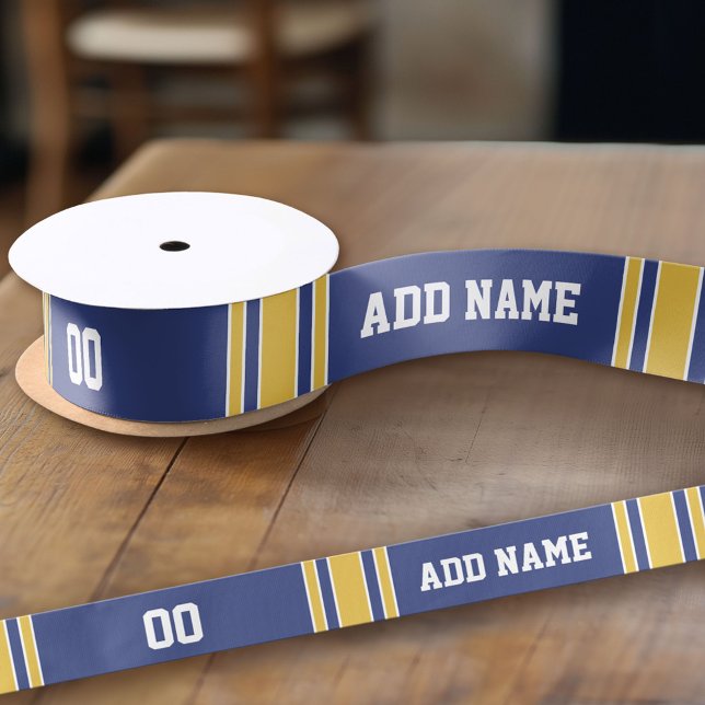 Sports Team Jersey with Custom Name and Number Satin Ribbon (Custom Ribbon - add your personalized text)