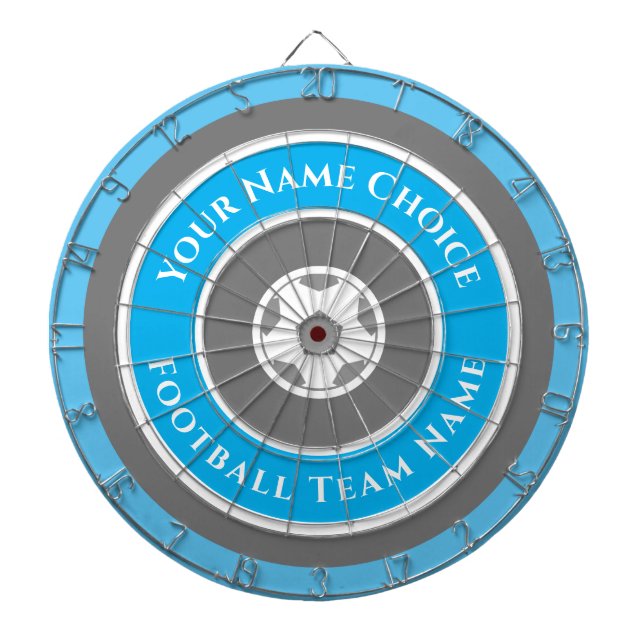 Sports Team Personalised in Light Sky Blue Dartboard (Front)