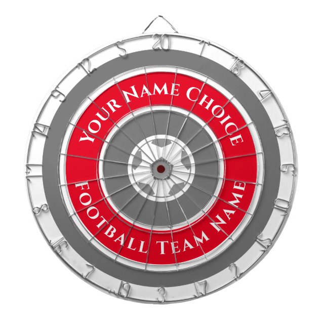 Sports Team Personalised in Red Dartboard (Front)