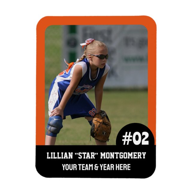 Sports Team Player (3"x4"in) Photo Magnet (Vertical)