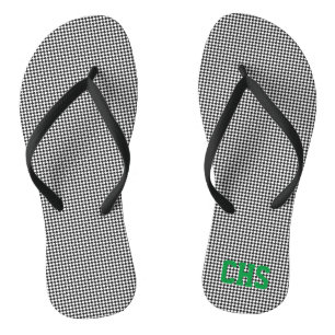 Sports Team Spirit Check INITIALS School Colours Thongs