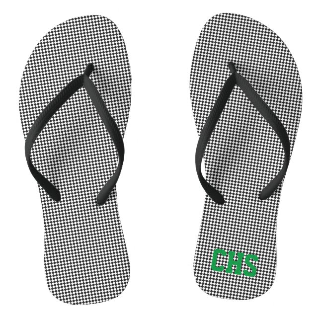 Sports Team Spirit Check INITIALS School Colours Thongs (Footbed)