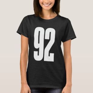 Sports Team White Number #92 T-Shirt