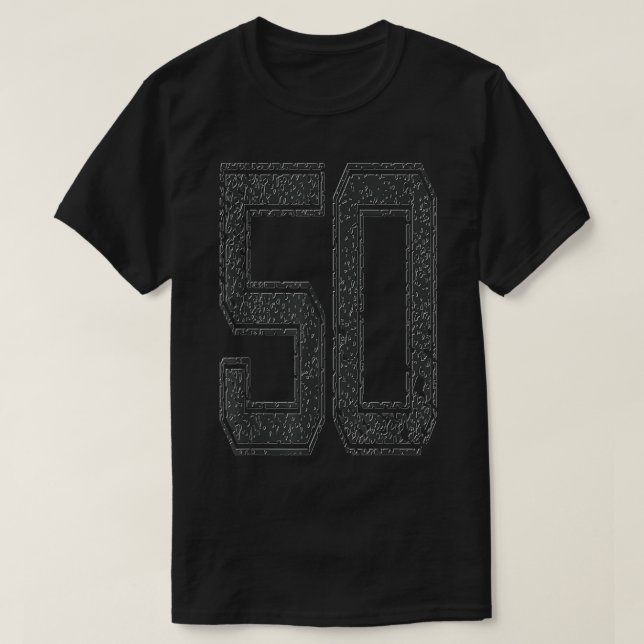 Sports TeamNumber 50Year 1950Midnight Black  T-Shirt (Design Front)