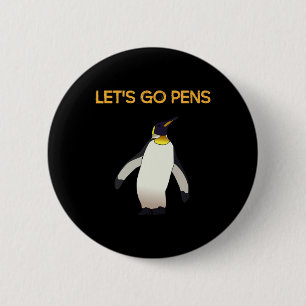 Sports Tee#39;s Lets Go Pens Funny Hockey Penguins 6 Cm Round Badge
