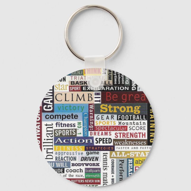 Sports, Tennis, Basketball, Football Key Ring (Front)