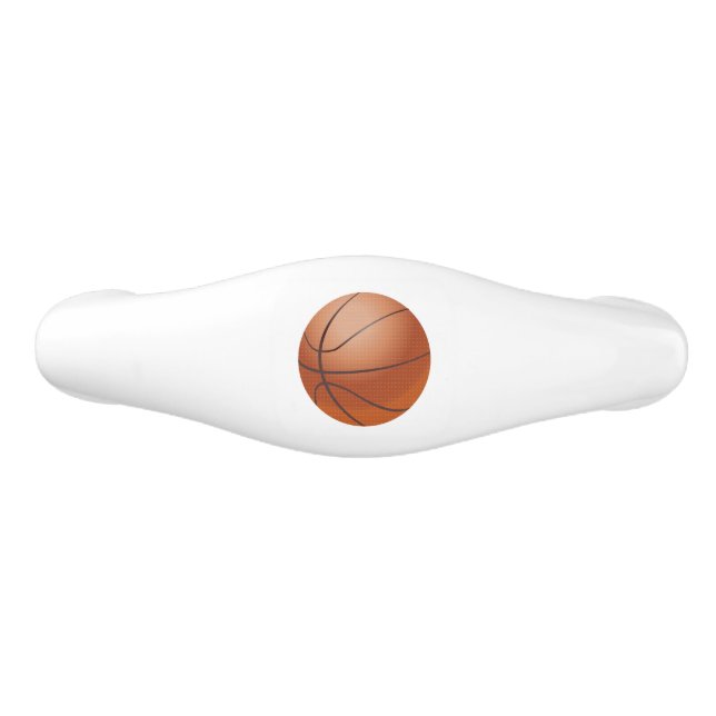 Sports Theme Basketball Ceramic Drawer Pull (Front)