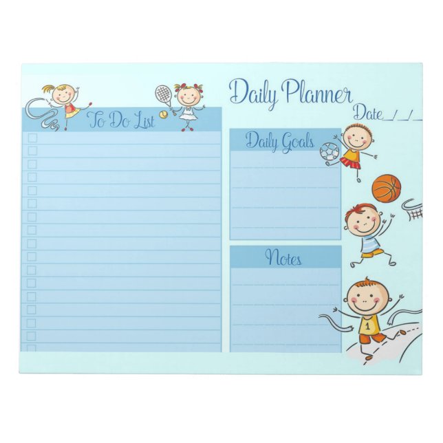 Sports Theme Daily Planner Notepad (Front)