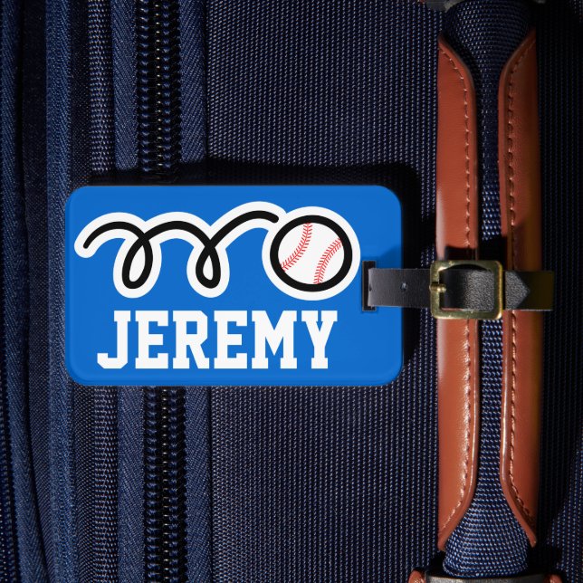 Sports theme luggage tag | baseball design (Front Insitu 4)