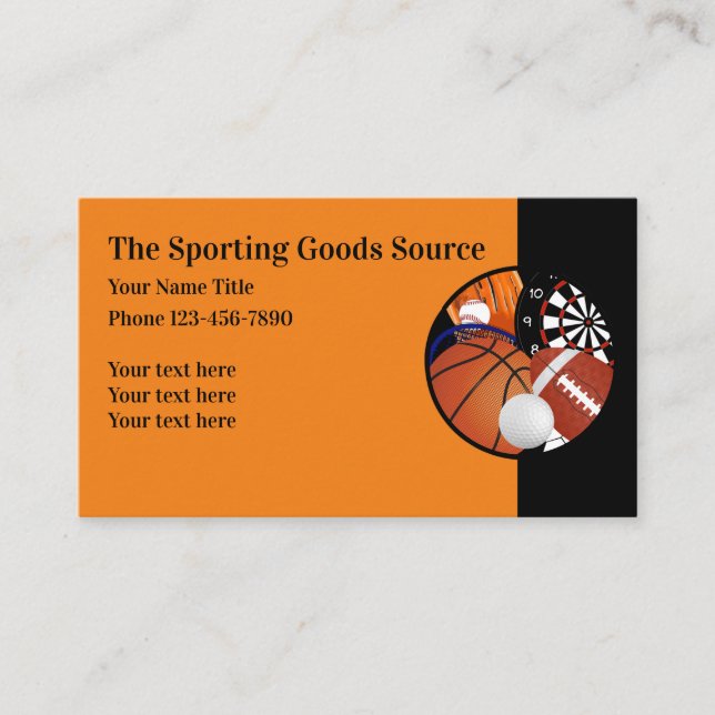 Sports Theme Modern Business Card (Front)