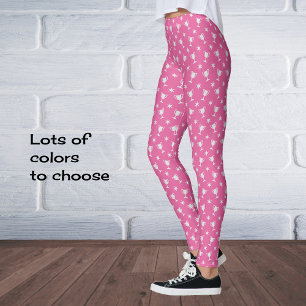 Sports theme trophy stars symbol pattern pink leggings