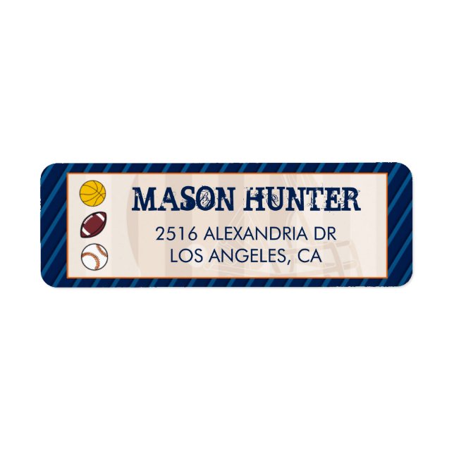 Sports Themed address Mailing Labels (Front)