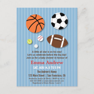 Sports Themed Baby Shower Invitations