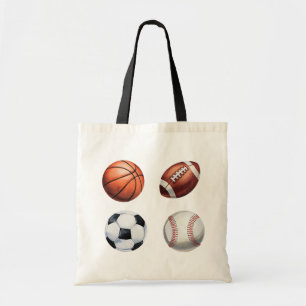  Sports themed Basketball Baseball Football Soccer Tote Bag