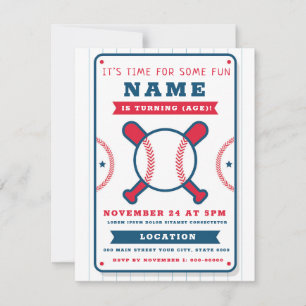 Sports-Themed Birthday Invitation: Baseball Invitation