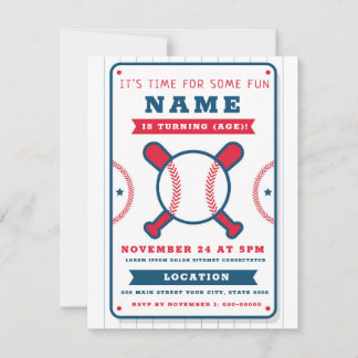 Sports-Themed Birthday Invitation: Baseball Invitation
